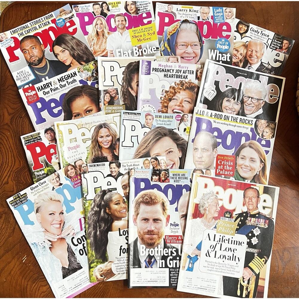 People Magazine 2021 Lot of 16 Royals Harry Bryant Queen Elizabeth Pink Obama